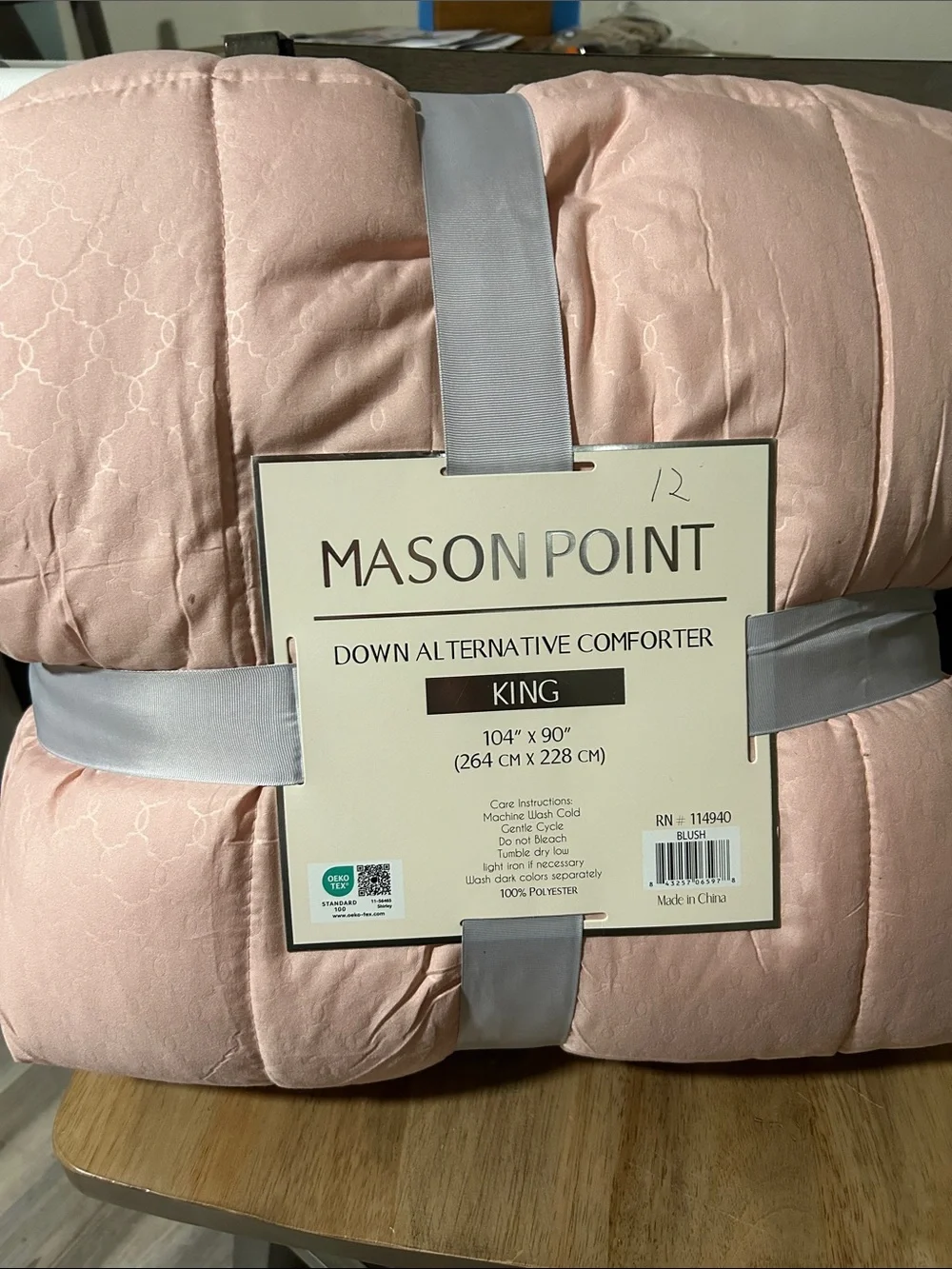 King Down Alternative Comforter Blush Pink 104x90 Polyester